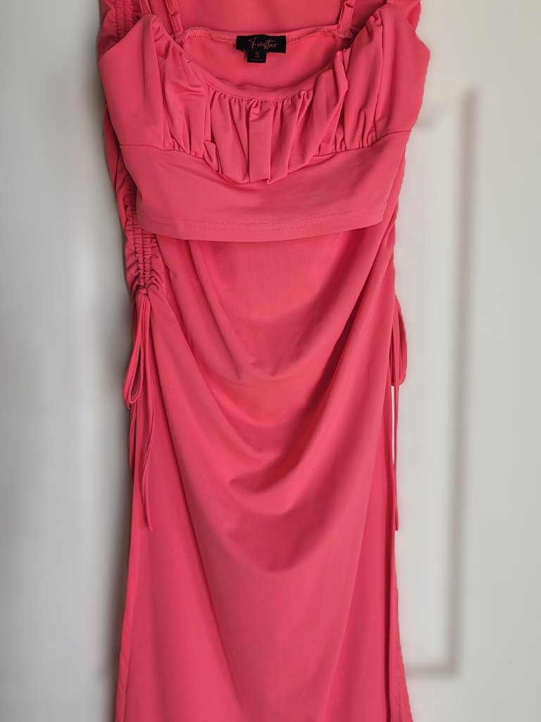 Nwot Saved By The Dress Red Coral Midi Skirt And Crop Top Two Piece Matching Set — image 4 of 7